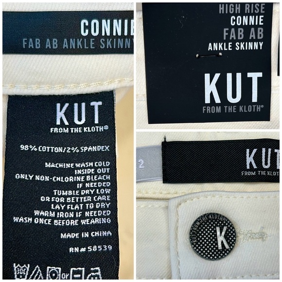 NWT Kut from the Kloth High Rise Connie Fab Ab Ankle Skinny Jeans w/ Raw Hem, 2 - Picture 13 of 15